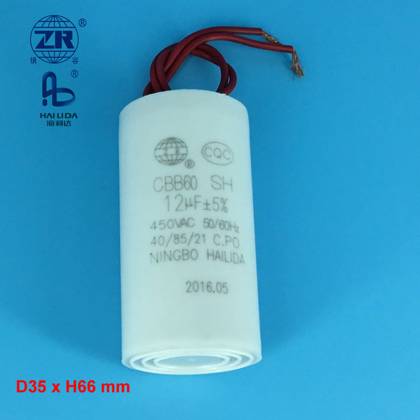 12.5uf capacitor cbb60 450 vac en60252-1 moteur condensateur, View 12 ...