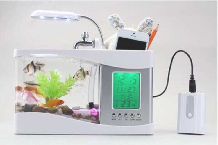 Multifunctional Mini Usb Lcd Desktop Lamp Light Recirculation Fish