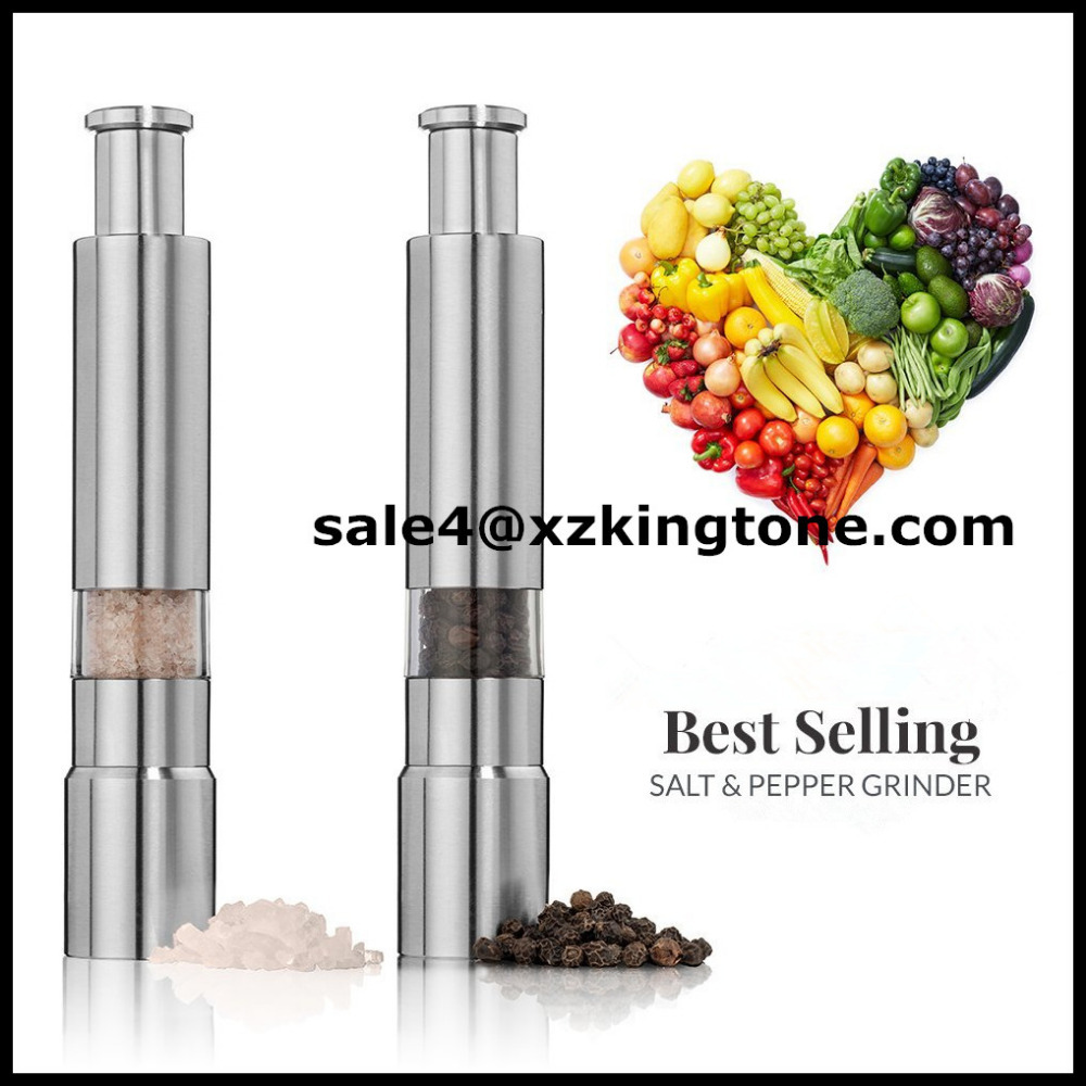 stainless steel pump grind mini pepper grinder pepper mill