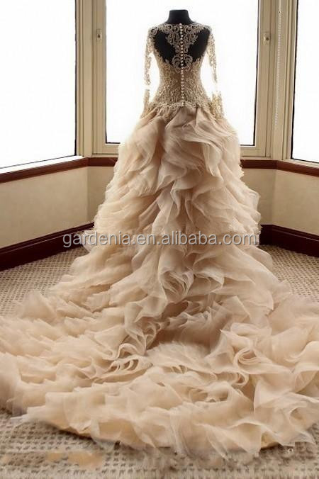 beaded wedding dress with long train