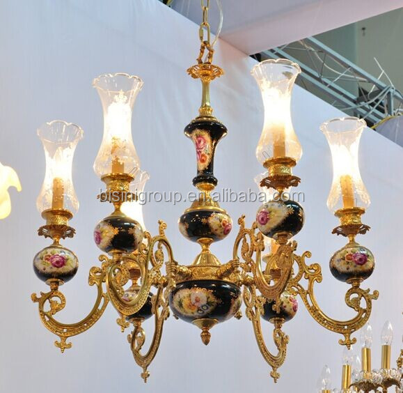 Luxuriöse antique massivem messing kronleuchter mit kerze und ...