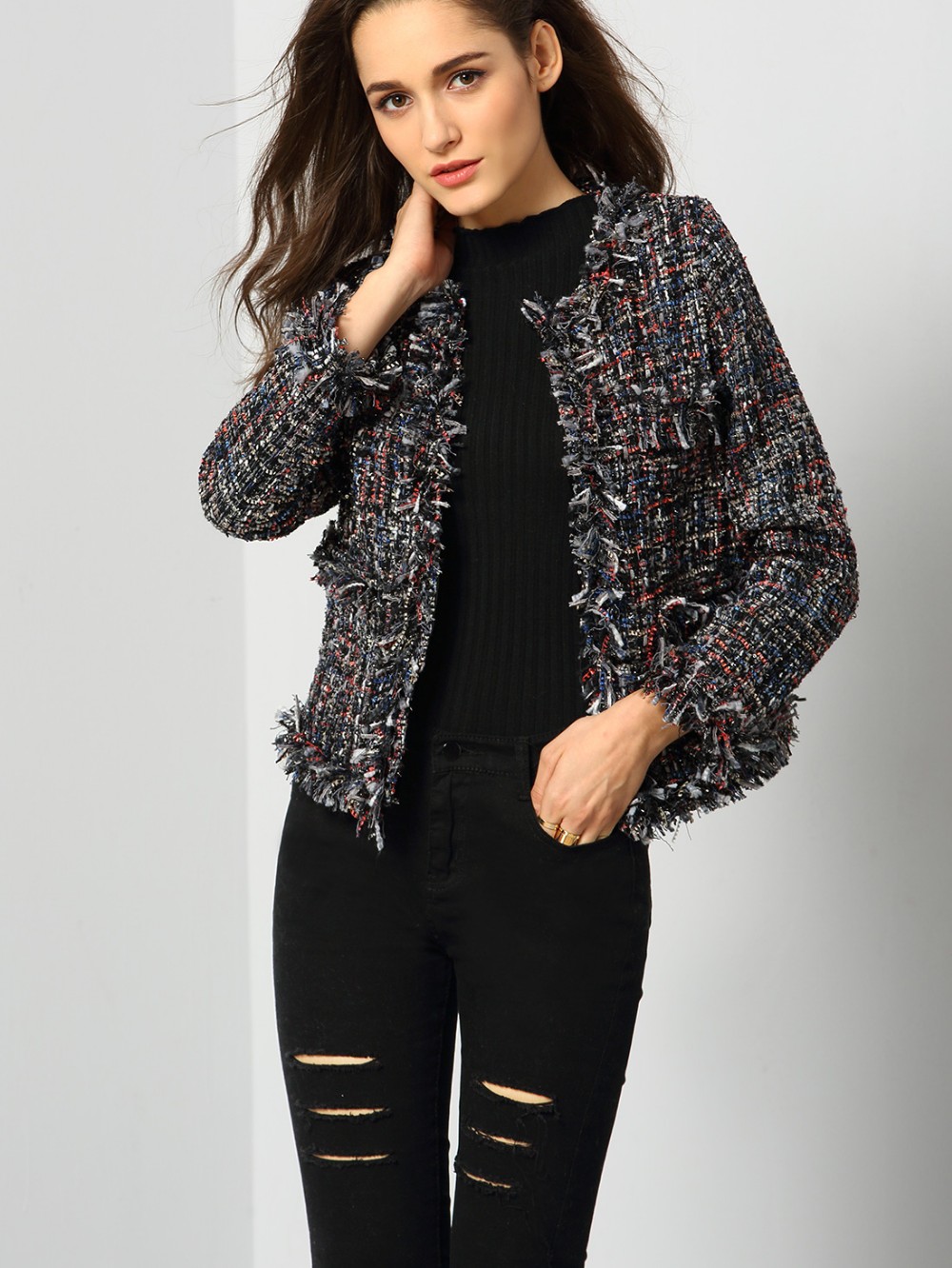Ecoach Fashion High Quality Women Half Coat Multicolor Long Sleeve