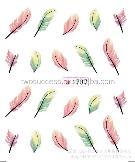 new feather nail sticker