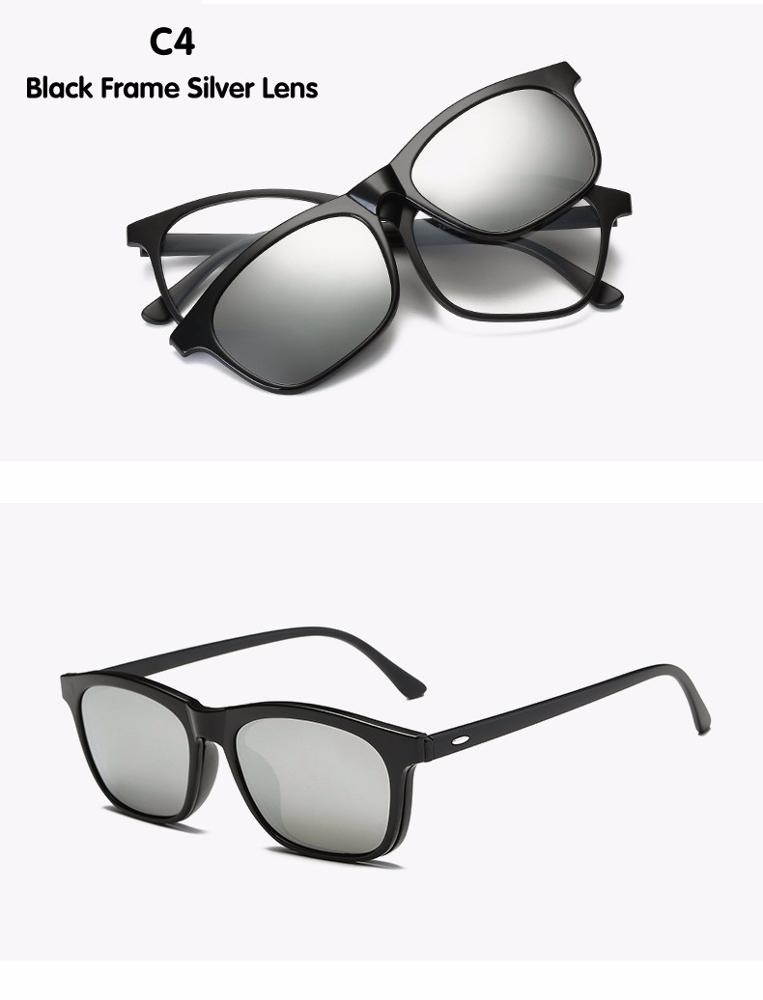 Lover Polarized Sunglass Tr90 Titanium Magnetic Clip On Eyewear Double Frame Removable Lens Men 