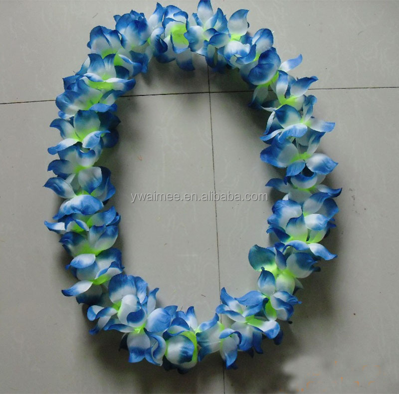 エイミー義烏2014年hotsaleハワイのシルクフラワーレイ、 ハワイの花ネックレス( am- hw01)問屋・仕入れ・卸・卸売り
