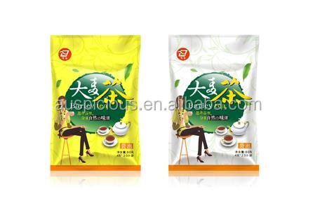 Free standing plastic coated aluminum foil tea bags with zipper