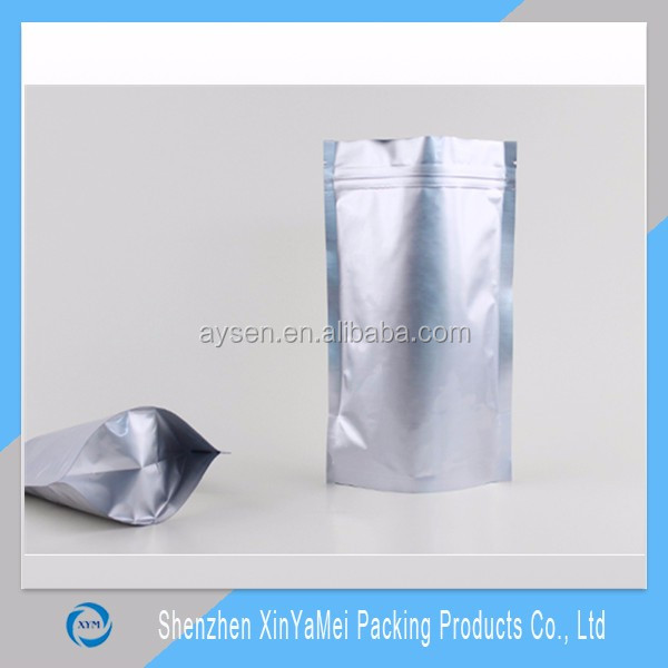 silver zip lock aluminium foil bag