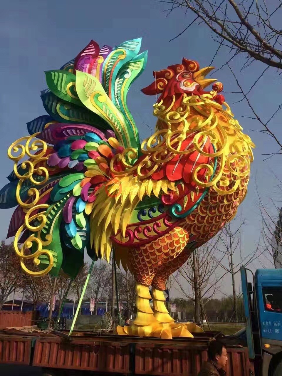 2017 New Year Celebration Chinese Zodiac Giant Rooster Outdoor Electric