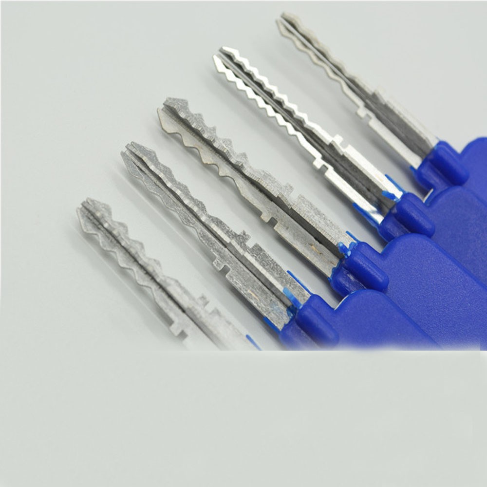 High quality 5pcs Cross-shaped Lock Pick Tools Set Blue & Silver AML020036