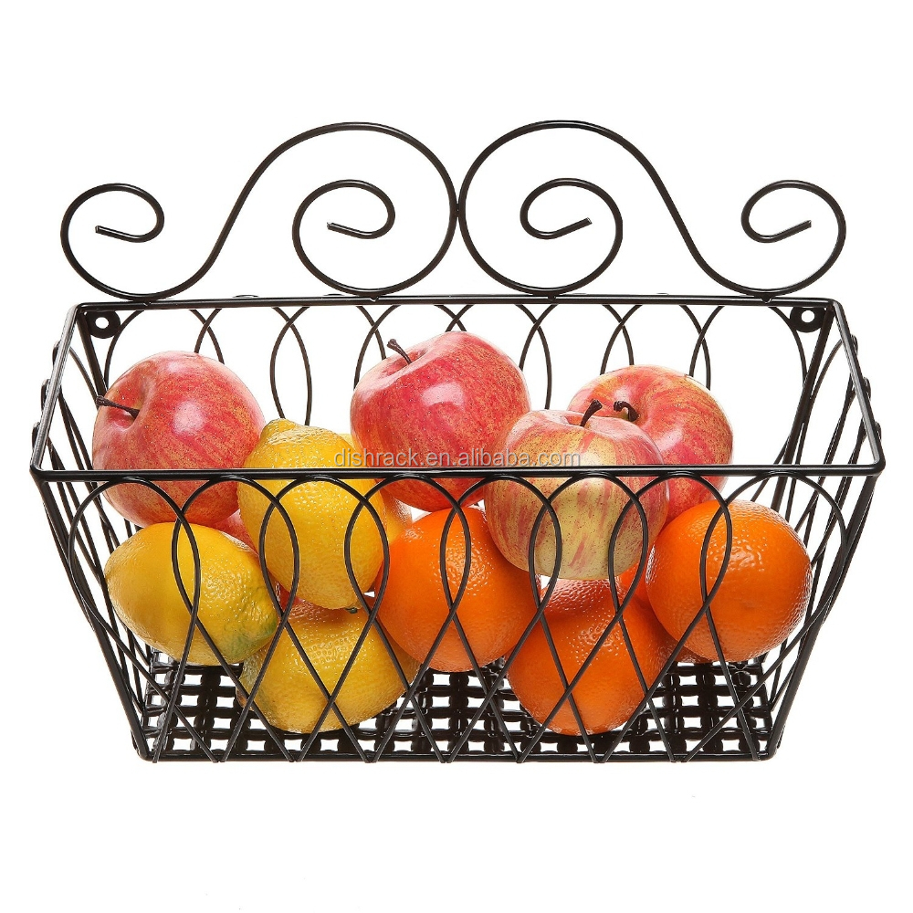 Wall Mounted Decorative Metal Chrome Fruit Basket Buy Fruit Basket