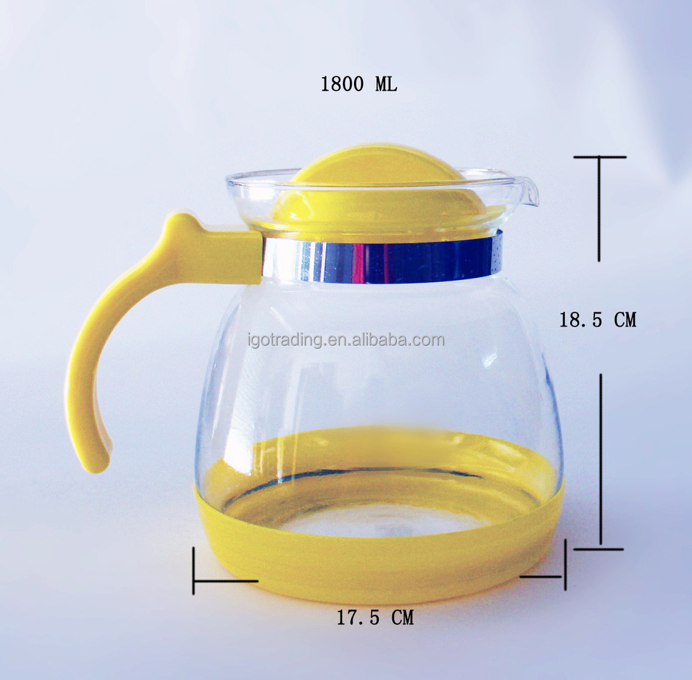 お茶用1800ミリリットルガラスの水差し、 ジュース、 コーヒー、 水差し仕入れ・メーカー・工場
