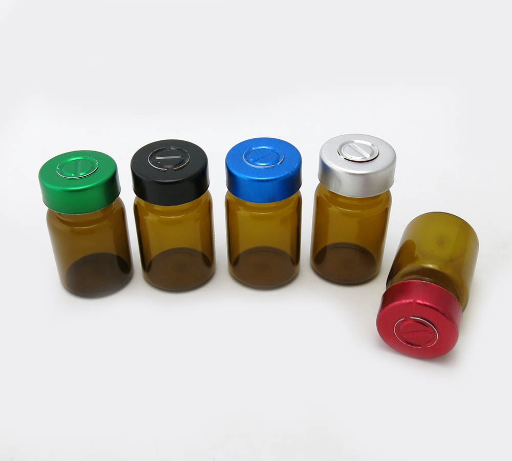 Mini 6ml Medicine Glass Bottle With Rubber Stopper&aluminum Flip Off