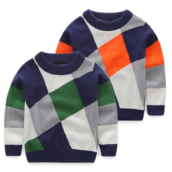 Knitting Pattern Children Sweater Children Boys Pullover Sweater Round Neck Sweater Korean Baby