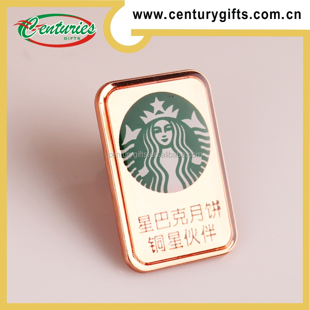 custom starbucks copper metal plated soft enamel