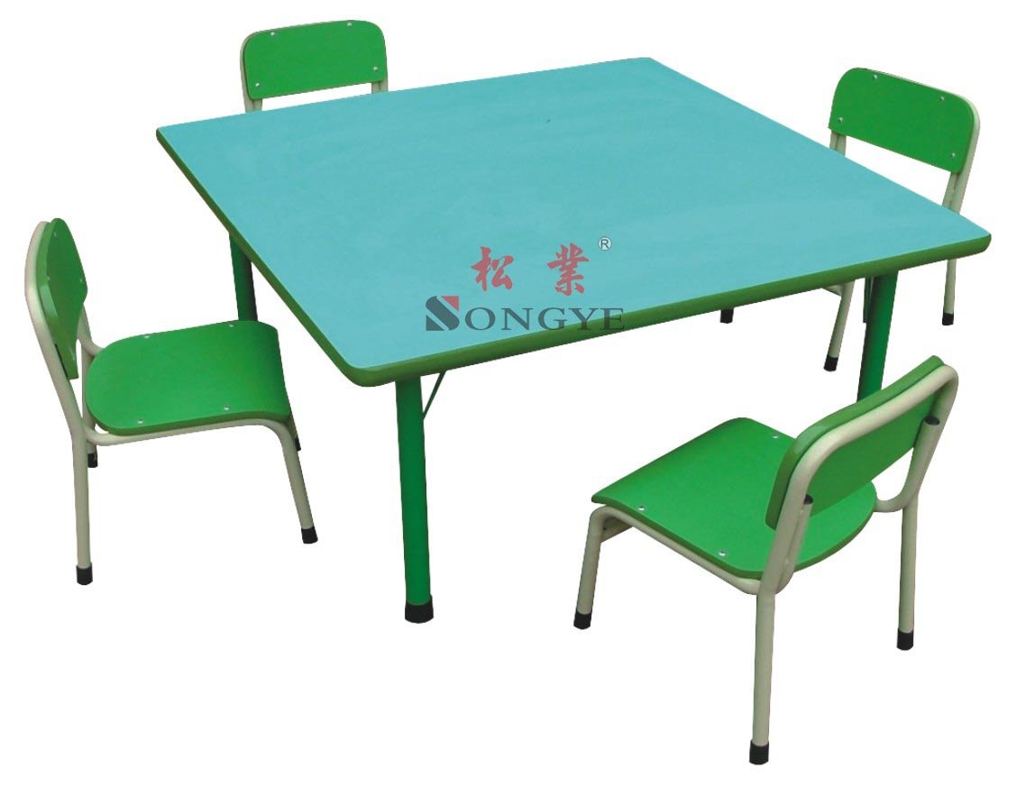 Kid's Square Table,School Desk And Chair,Desk And Chair,Educational Furniture,Reading Table