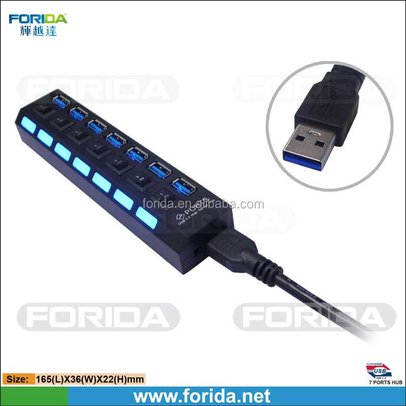 スーパースピードusb3.07ポートを持つハブの電源スイッチが問屋・仕入れ・卸・卸売り