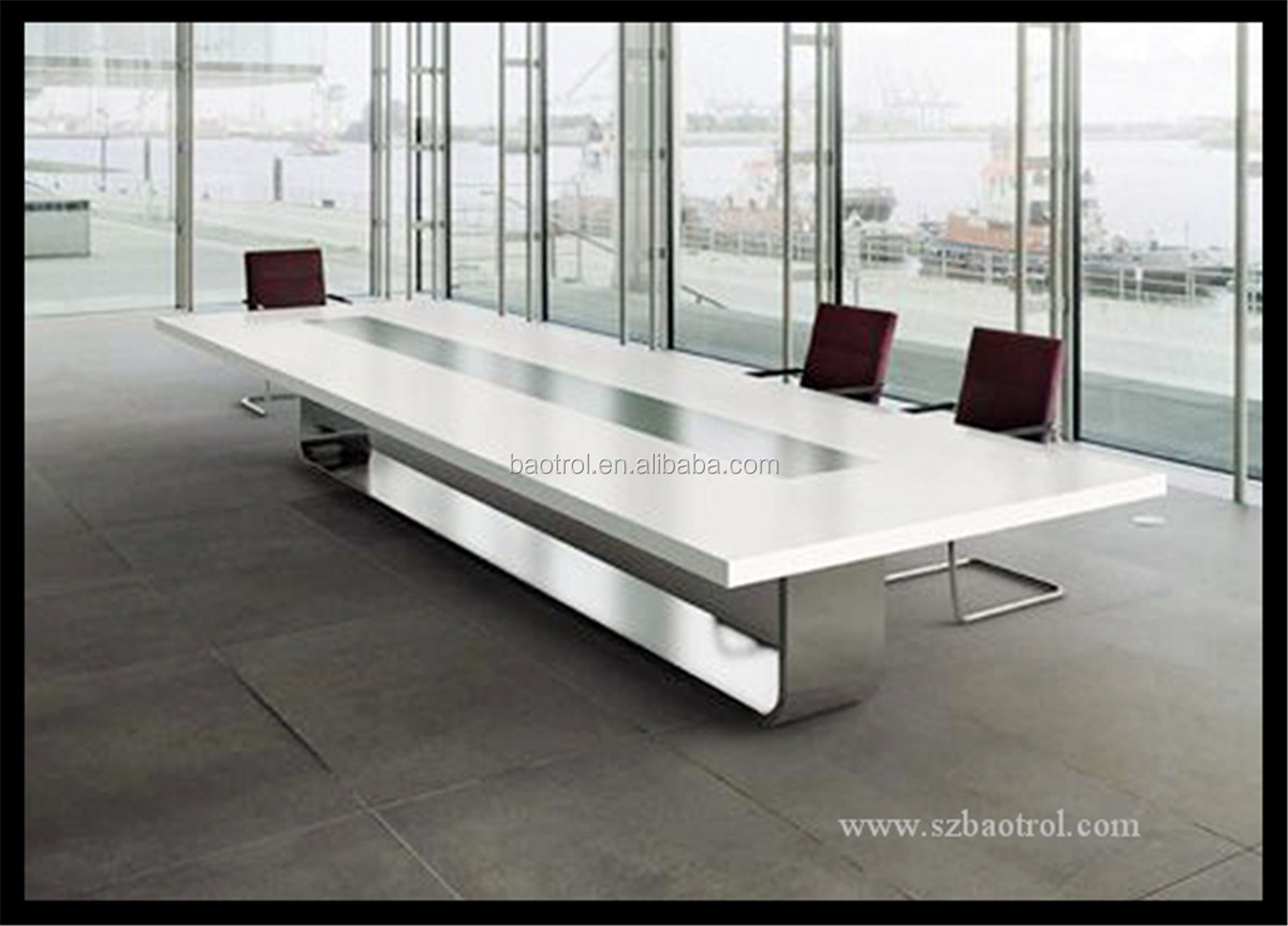 Modern Office Acrylic Solid Surface Conference Table Marble Meeting Bao Table405 Jpg