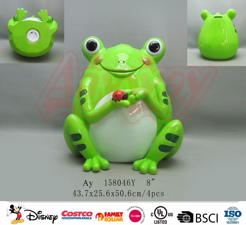 Hand painting blue elephant shape piggy bank