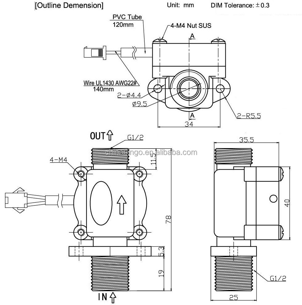 水流スイッチfs-m-pdp011-gdパドル型問屋・仕入れ・卸・卸売り