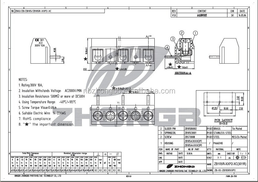 中国工場301rネジ端子台コネクタpcb仕入れ・メーカー・工場