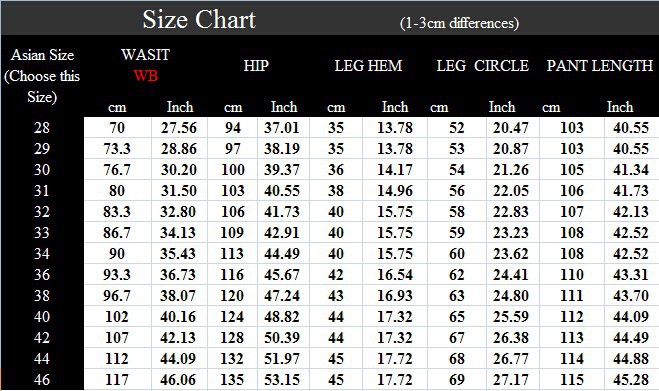 SIZE CHART