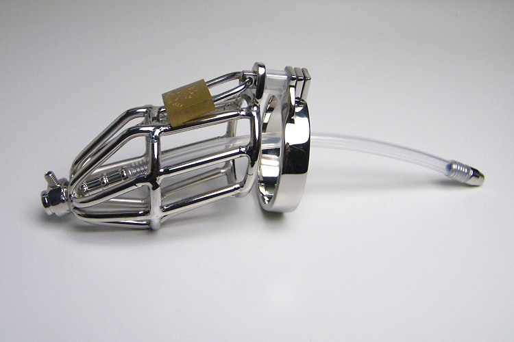 Мужской пояс верности Urethral Play Cage купить со скидкой в секс шопе  Фетиш и BDSM  Пояса верности