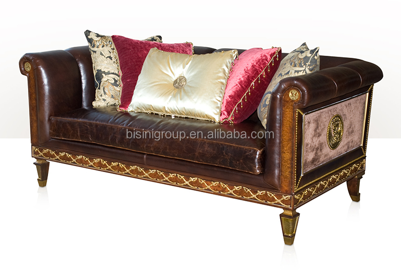 Antique Victorian Style Two Seat Leather Sofa With Gold Foil Royal Bf11 10312d Antique English Victotian Style Three Seat Leather Sofa