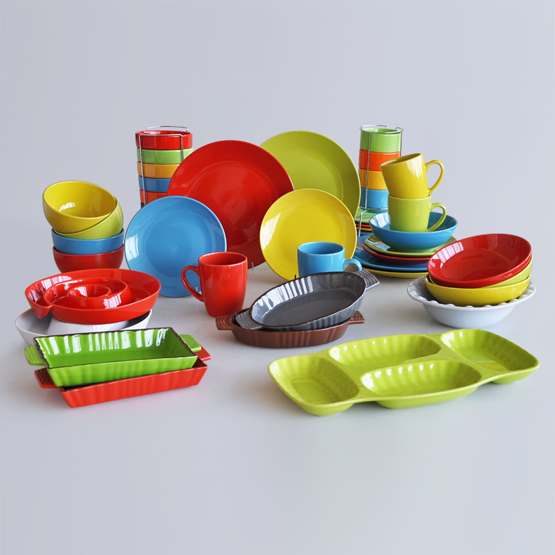 Latest Microwave & Dishwasher Safe Stoneware Solid Color Dinner Set
