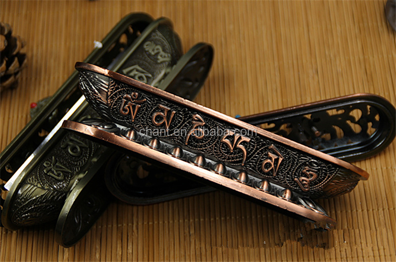 工場出荷時の価格ハングbuddhismitem金のomマニパドメライン8縁起の良い金付きアロマディフュ香炉、 銅、 青銅仕入れ・メーカー・工場
