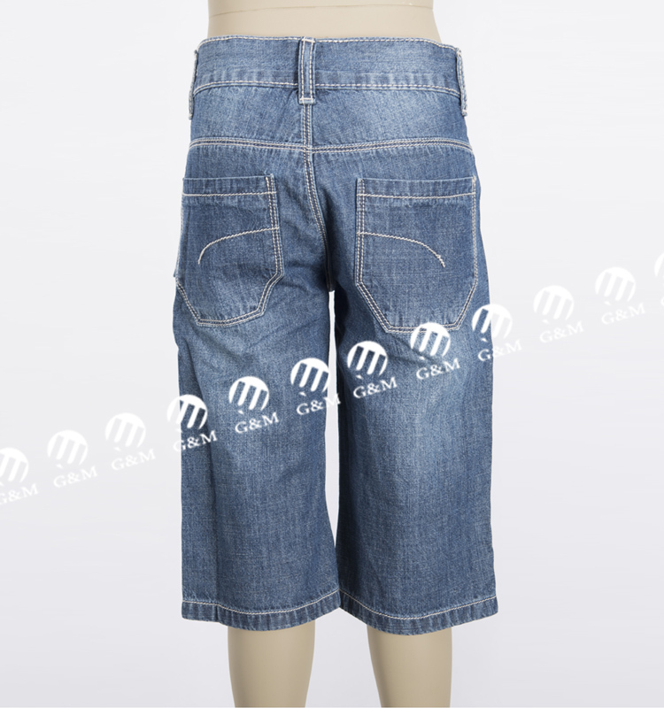 の販売の男の子のデニムバミューダホット2015ベルト付きショートパンツカスタムサービスの膝の長さ仕入れ・メーカー・工場
