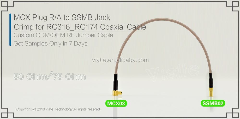 Mcxプラグ/maler/aへssmbjack/rg316_rg174メス圧着同軸ケーブルのコネクタのための仕入れ・メーカー・工場