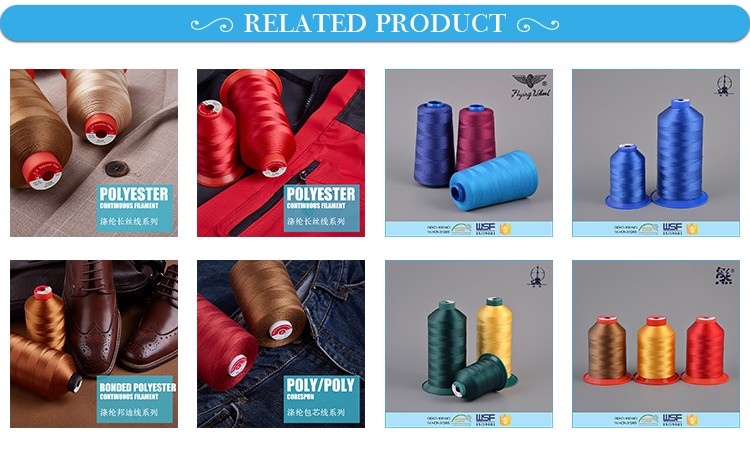 Wholesale 100D 100% polyester texture sewing thread for garment