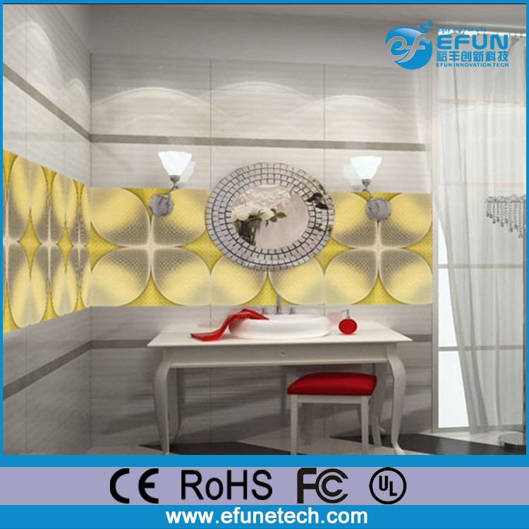 Pvc 3d効果ファッショナブルなデザイン防水浴室の壁装材パネル 問屋・仕入れ・卸・卸売り