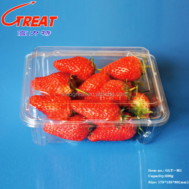 500g使い捨て透明なプラスチックの果物の野菜のコンテナとパッケージ用蓋仕入れ・メーカー・工場