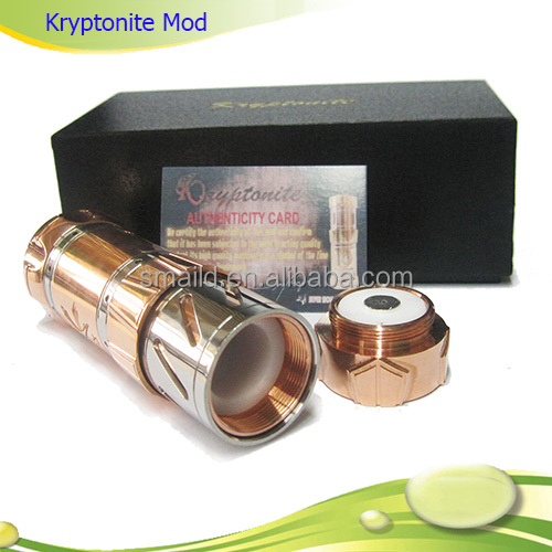 Top mech mod copper Kryptonite 26650 mod mechanical mod ecig 26650 rda