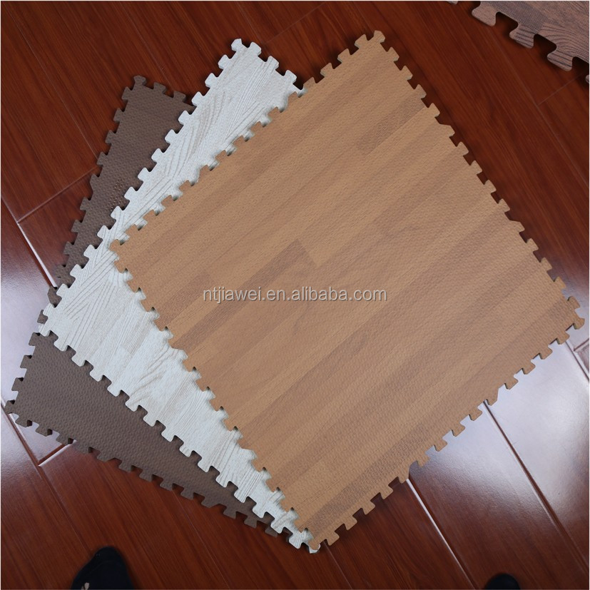 Teak Wood Effect Foam Interlocking Floor Mats Floor Protection Mat