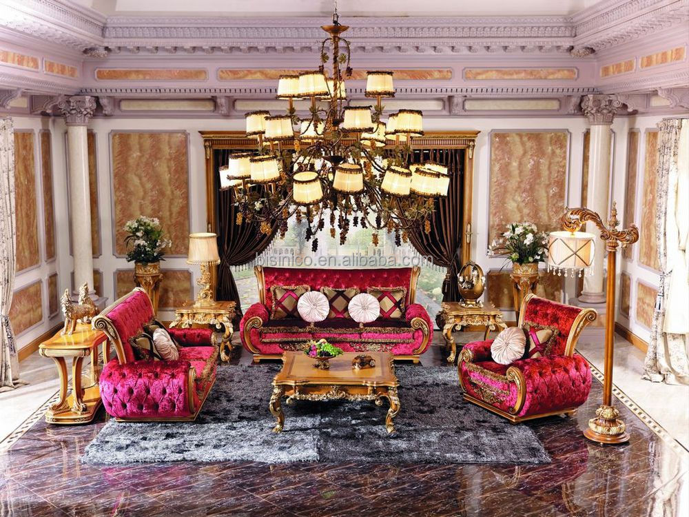 Luxe roze victoriaanse stijl woonkamer stoffen zitbank/europese ... Woonkamer klassiek banken