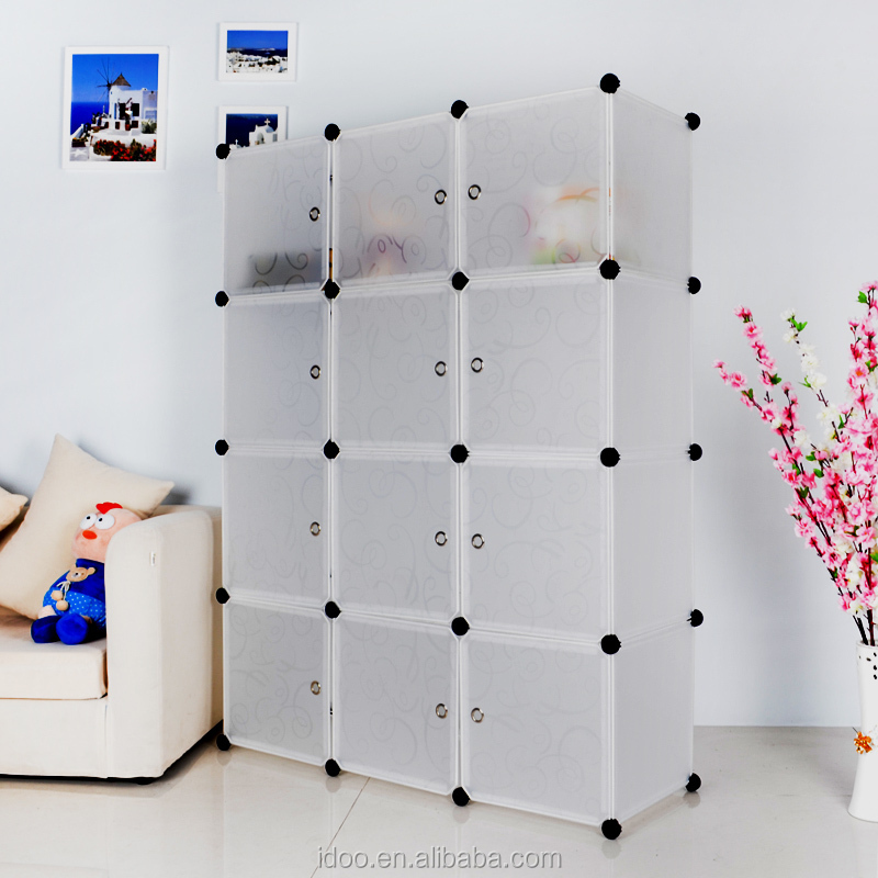 12 Cube Shelf Pink Plastic Clothes Containers Model Plastic