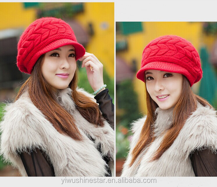 ファッション女性のクリーム色のウサギ毛冬の帽子1400301ウサギの毛皮の冬の帽子問屋・仕入れ・卸・卸売り
