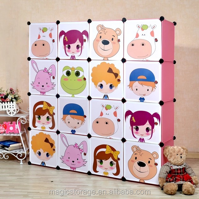 可動漫画の16キューブdiy赤ちゃんのプラスチック製のワードローブ仕入れ・メーカー・工場