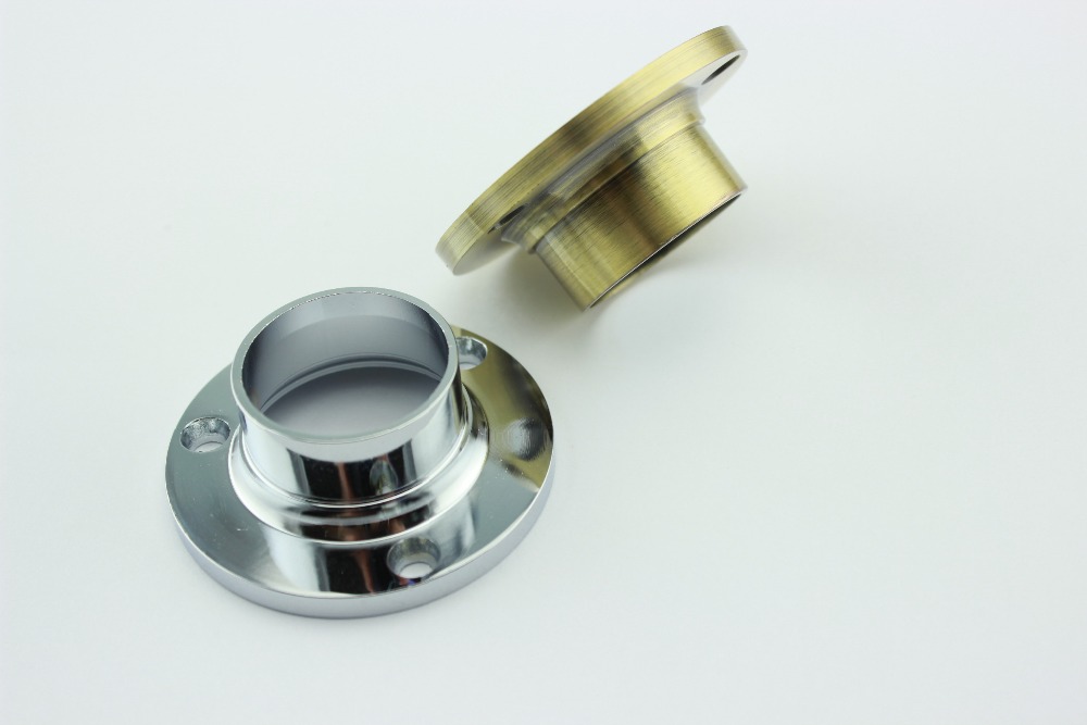 19mm/22mm/25mm diameter Chrome Wardrobe Rail Fitting Aluminium Stainless Steel Flange