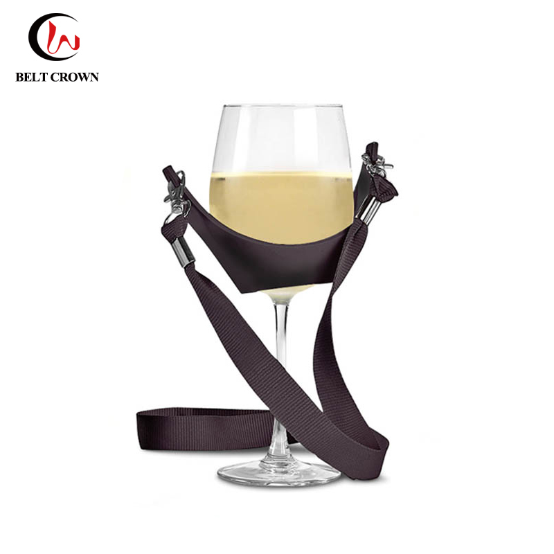 Wholesale Alibaba Custom Silk Screen Printing Wine Glass Holder Lanyard