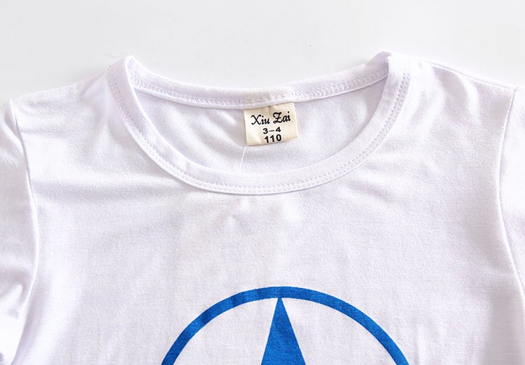 を五つ星のデザインプリントtシャツで白の服夏仕入れ・メーカー・工場