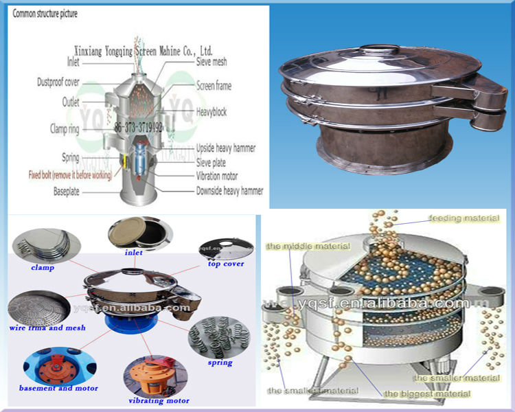 2014 YongQing cocoa powder sieve shaker vibrating screen equipment on sale