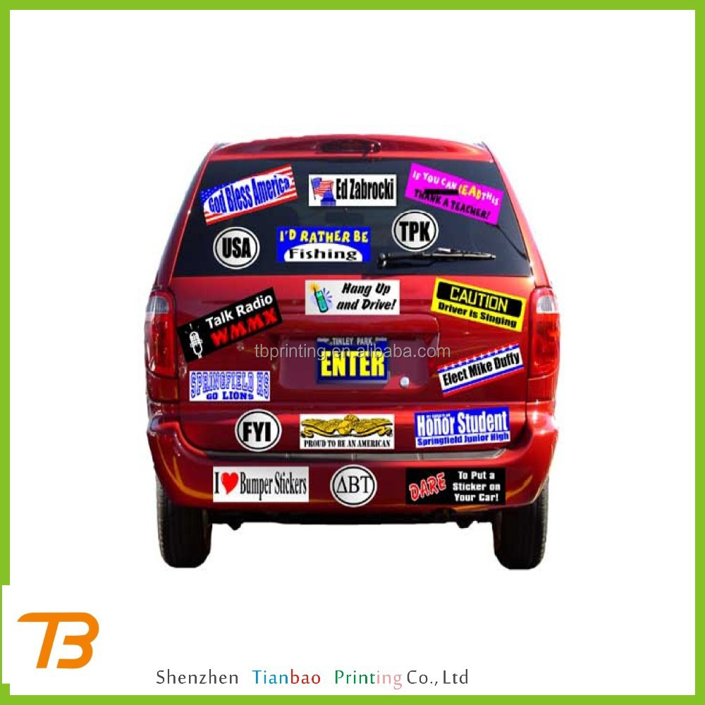 Custom Printed Waterproof Car Bumper Stickers / Reflective Bumper