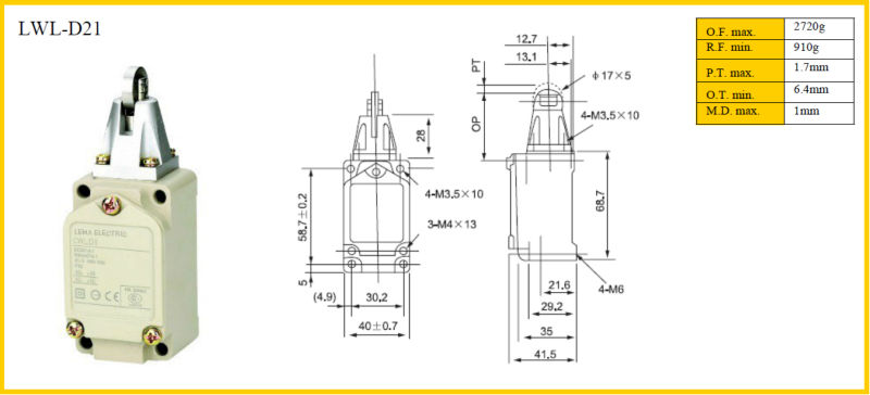 10a 250v top plunger alternative WL Limit Switch LWL-D21問屋・仕入れ・卸・卸売り