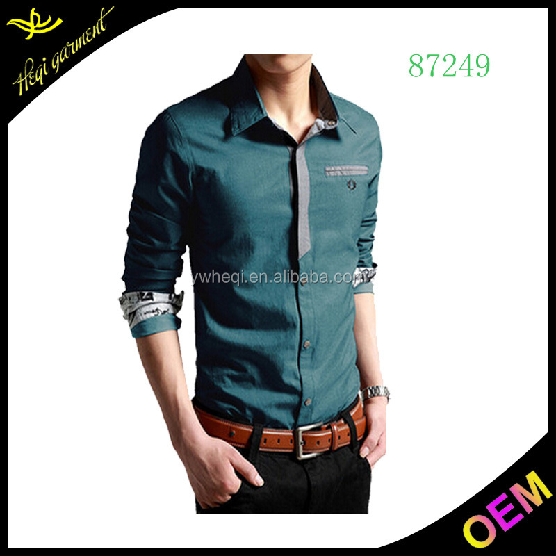 プロモーション安い価格2015最新のシャツのデザインインドの男性仕入れ・メーカー・工場