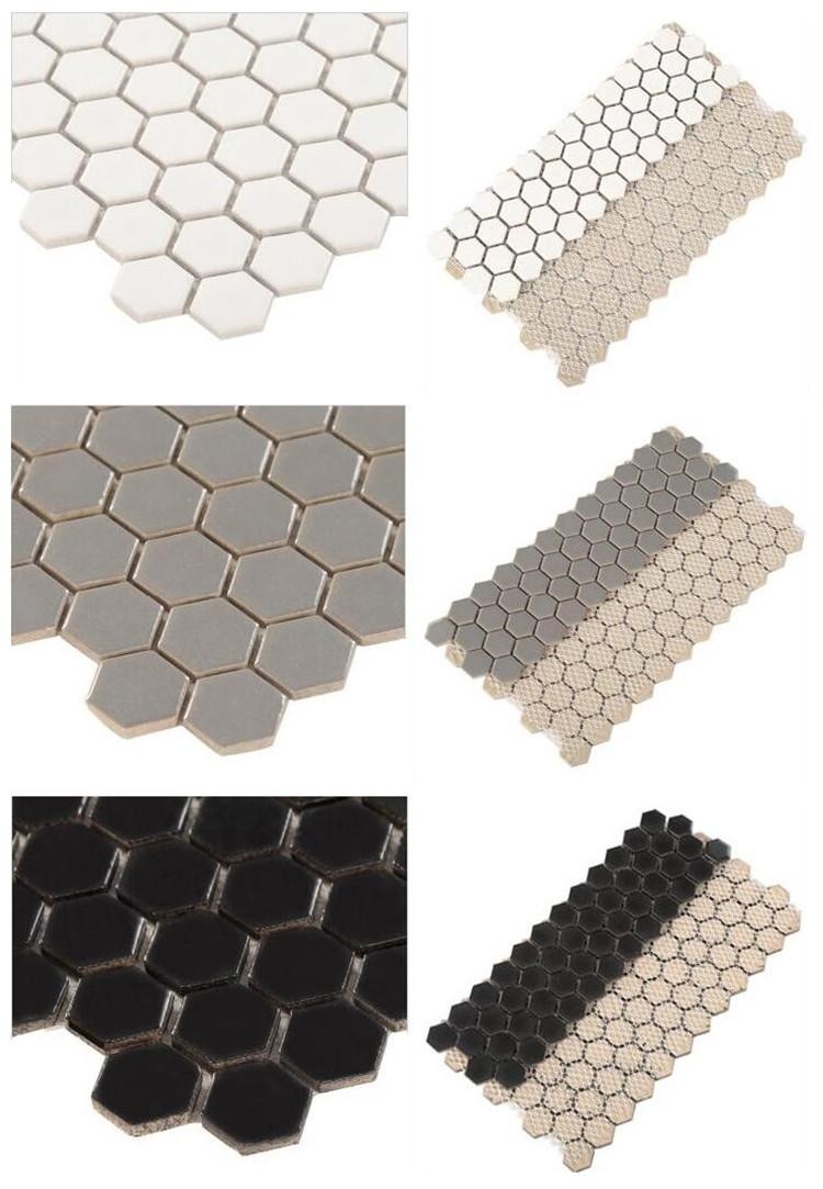 Badkamer vloertegels zwart wit ontwerp keramische geglazuurde ...