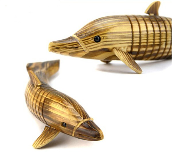 Wholesale new product dolphin wood carving wooden arts and craft