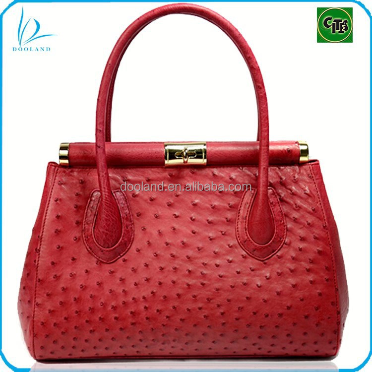 Elegant Design Women Genuine Ostrich Leather Bag Real Ostrich Skin